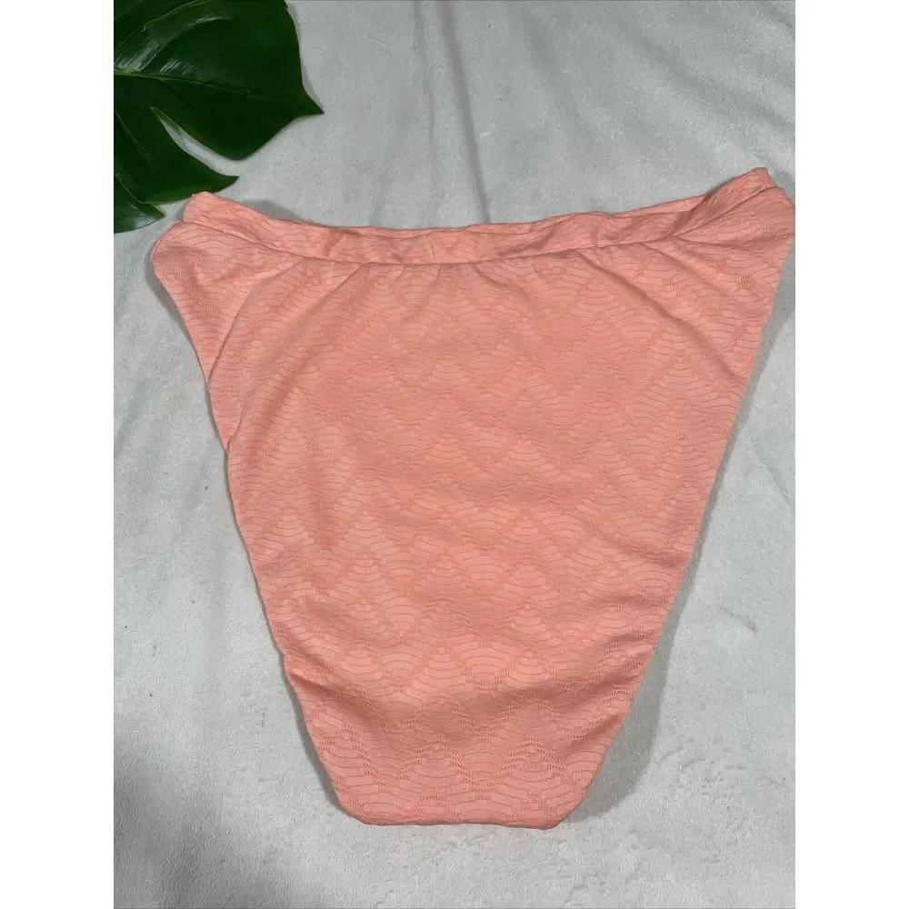 NEW $54 Becca French Cut Bikini Bottoms in Salmon Pink [‎ Large ] #4117